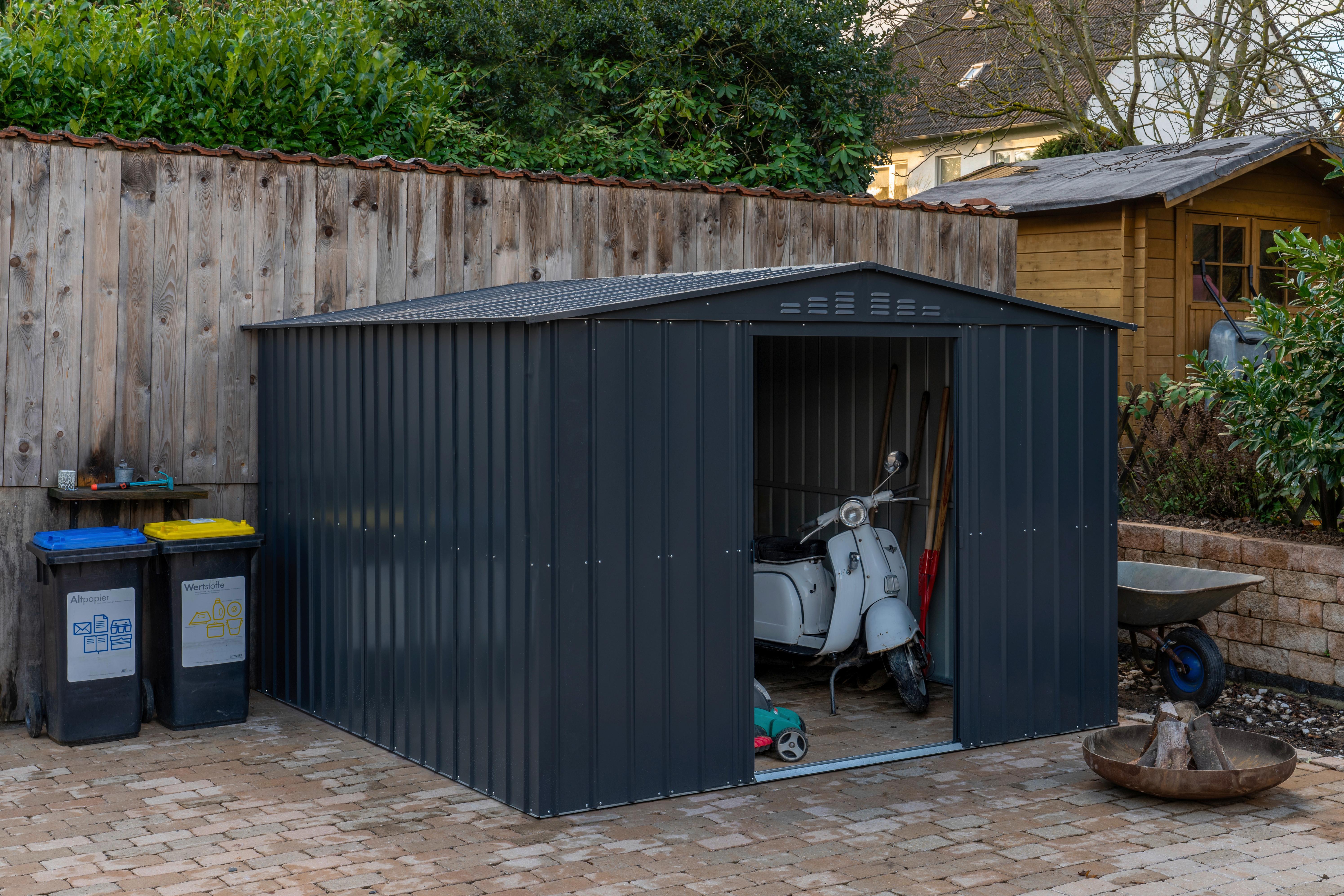Gerätehaus Ohne Boden 308x202x309 Cm - Anthrazit, Basics, Metall (308/202/309cm)