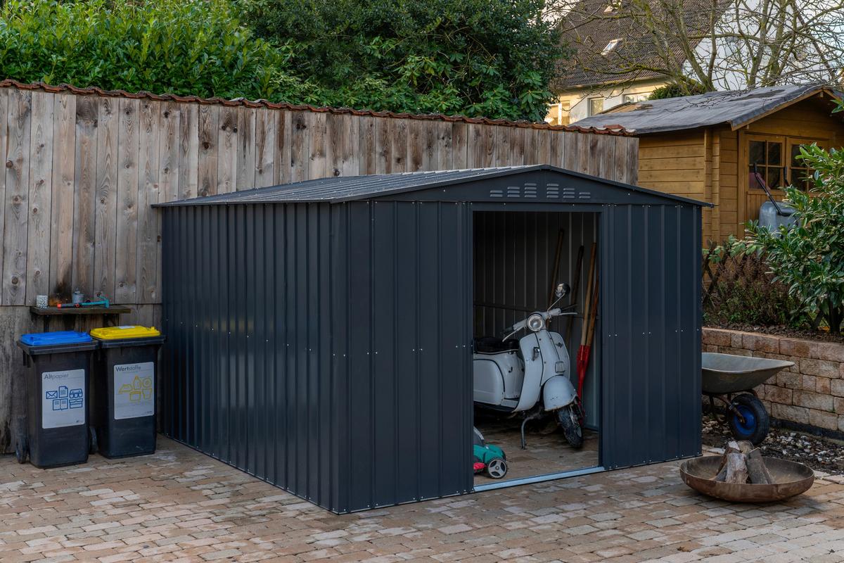 Gerätehaus Ohne Boden 308x202x309 Cm - Anthrazit, Basics, Metall (308/202/309cm)