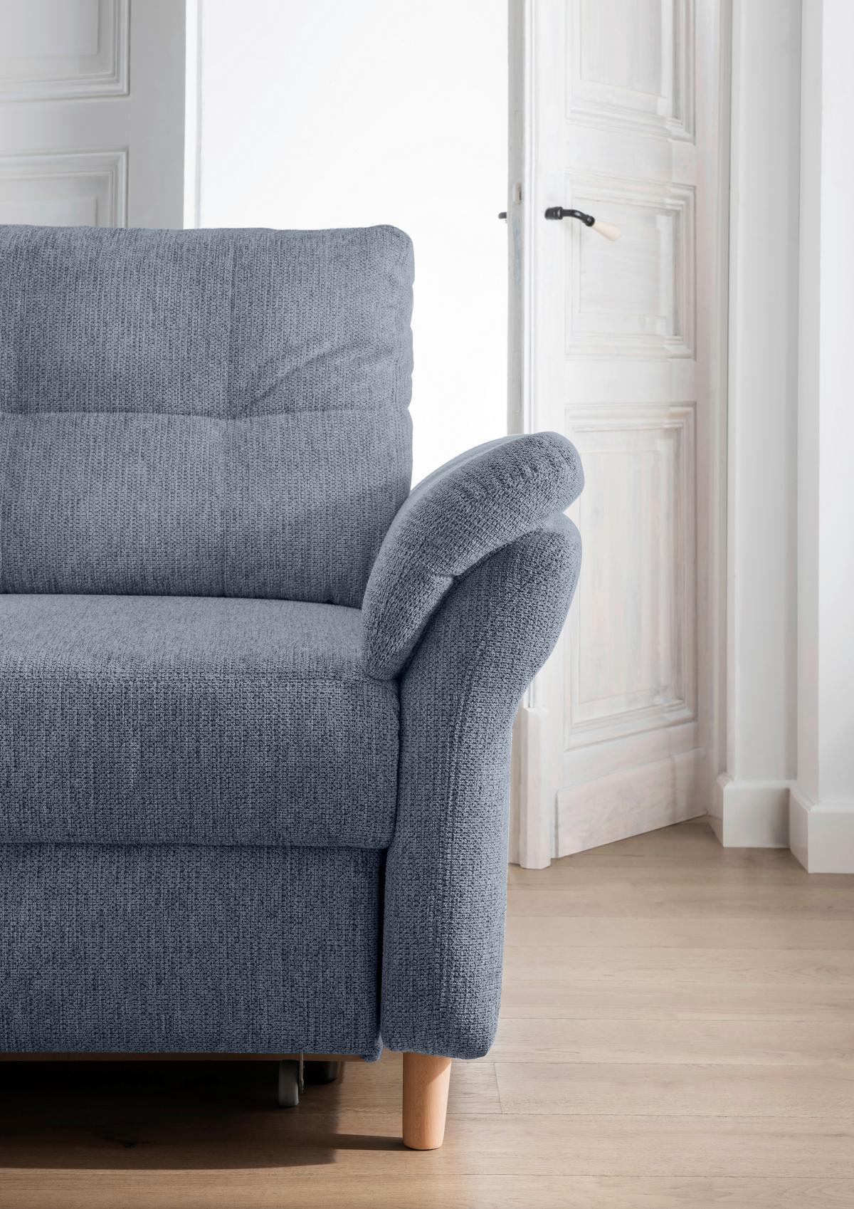 Ecksofa Brizzini Hellblau S: 206x264 Cm - Naturfarben/Hellblau, MODERN, Textil (206/264cm) - Livetastic