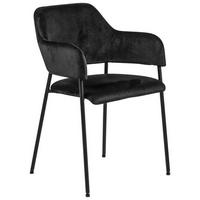 Stolička s podrúčkami LIMA čierna - čierna, Design, kov/textil (54/82/55cm) - Livetastic