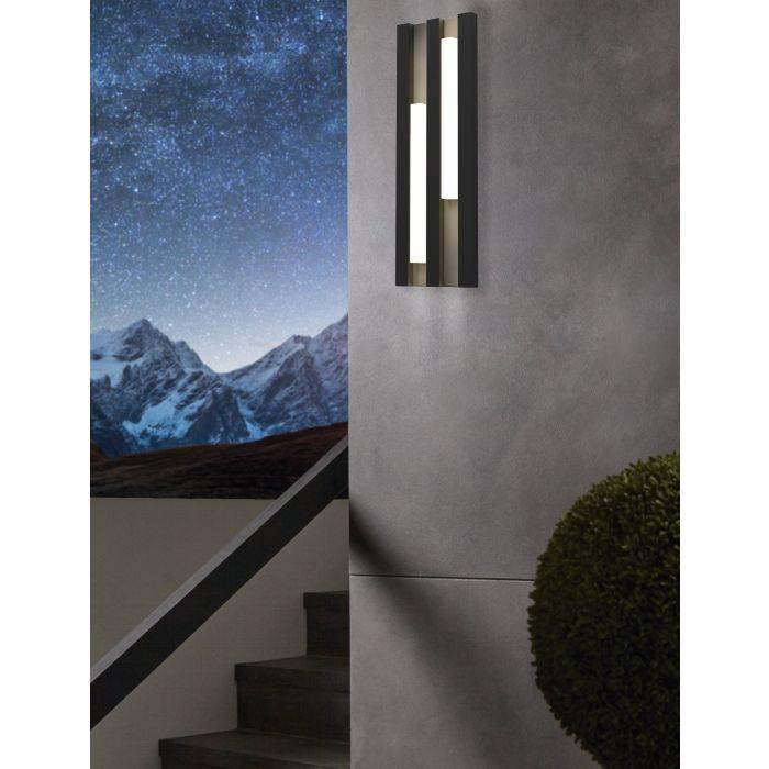 Außenwandleuchte Fandina 4,5w Metall Kunststoff, Wandmontage - Schwarz/Weiß, Trend, Kunststoff/Metall (14,5/5,5/41,5cm) - Eglo