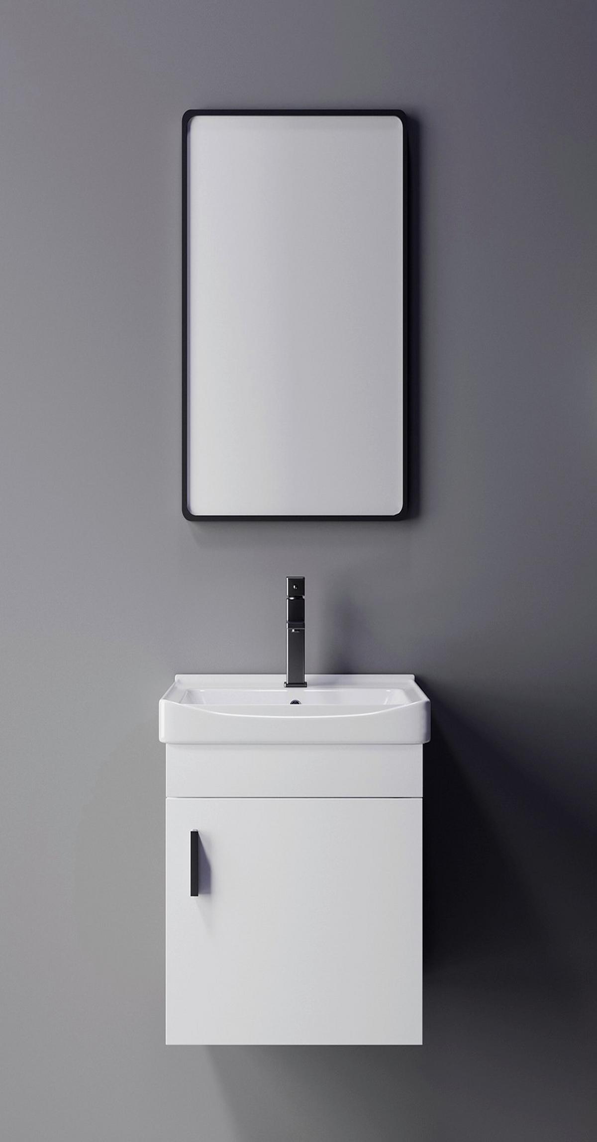 Waschbecken Alpha - Schwarz/Weiß, KONVENTIONELL, Holz/Keramik (51/42/36cm) - Sanotechnik