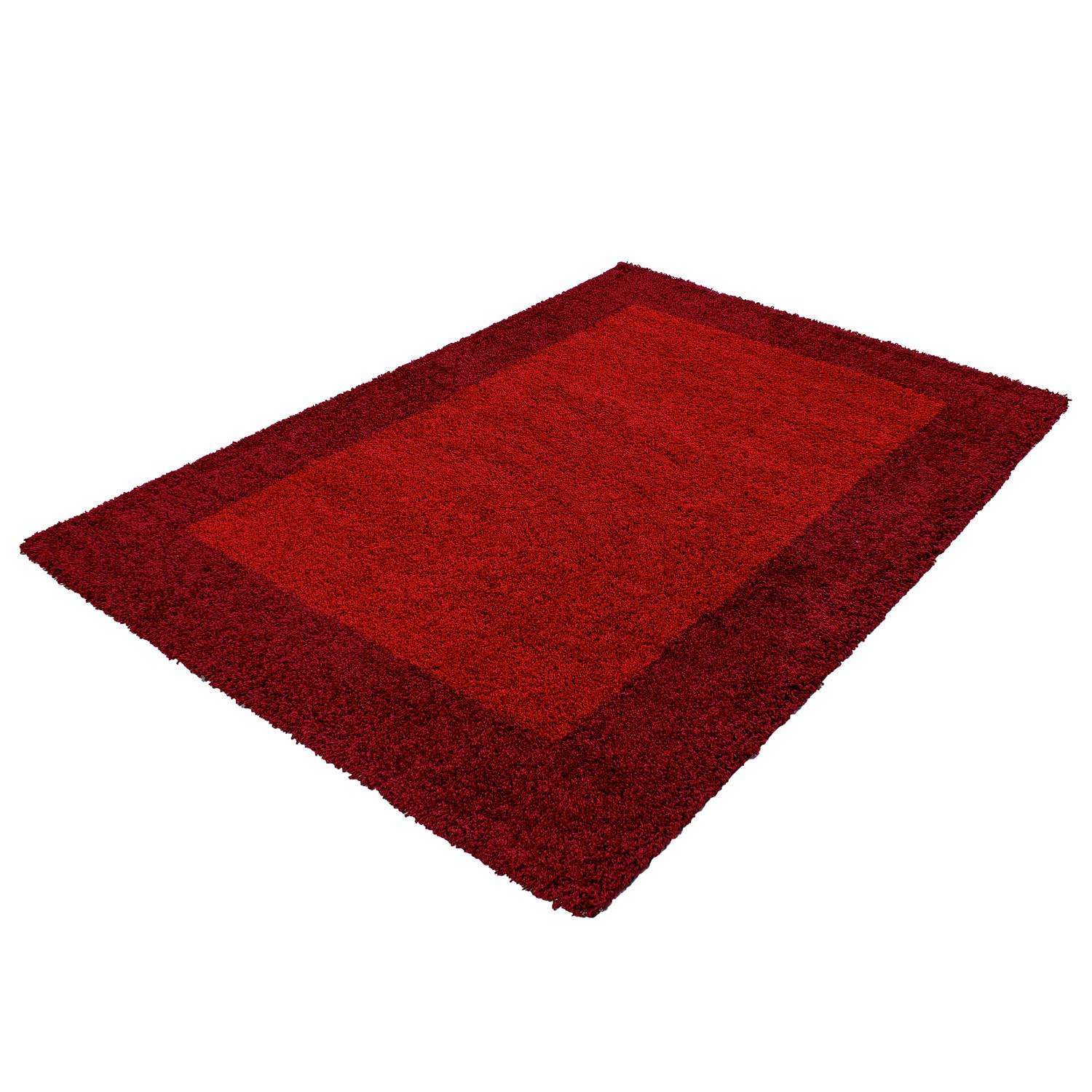 Hochflor Teppich Rot Life 100x200 cm