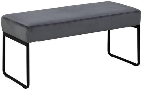 Lavica XENIA sivá - čierna/tmavosivá, Modern, kov/textil (95/46/38cm) - MID.YOU