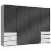 Schwebetürenschrank Mit Laden B: 300 Cm Level Grau/weiß - Weiß/Grau, MODERN, Holzwerkstoff (300/216/65cm) - MID.YOU