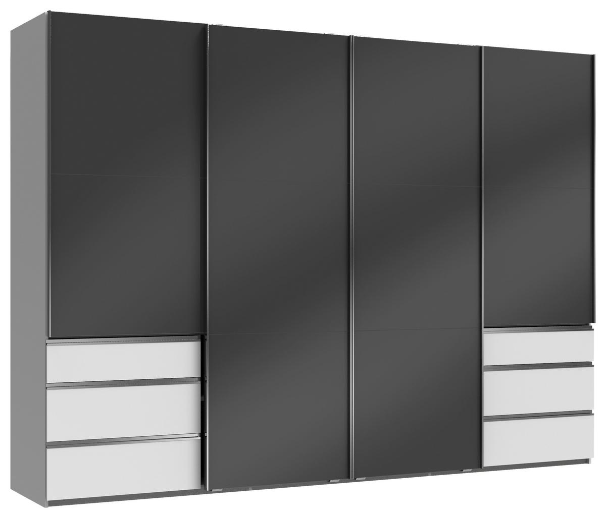 Schwebetürenschrank Mit Laden B: 300 Cm Level Grau/weiß - Weiß/Grau, MODERN, Holzwerkstoff (300/216/65cm) - MID.YOU