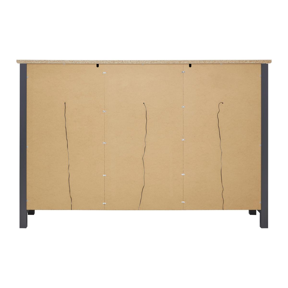 Trendová komoda Claudio š: 186cm - čierna/grafitová, Modern, drevo/plast (186/126/44cm) - Bessagi Home