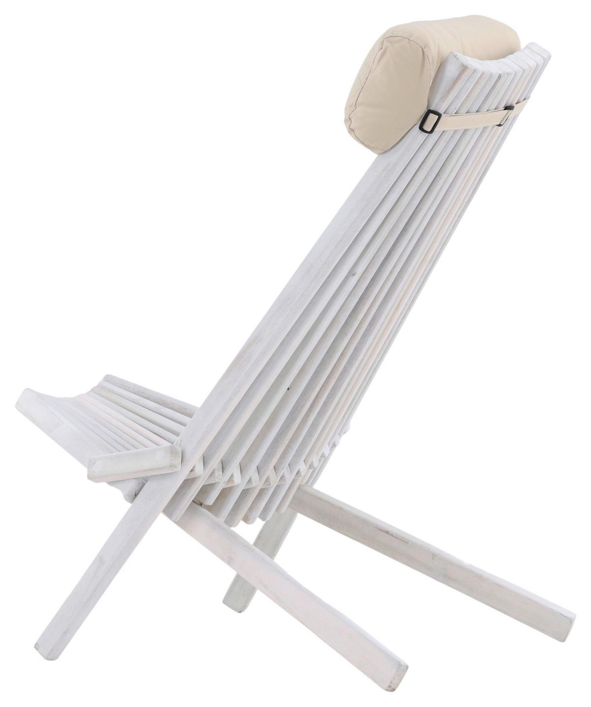 Strandsessel Wetterfest Asta Holz - Weiß, KONVENTIONELL, Holz (57/79/73cm) - Gardenson