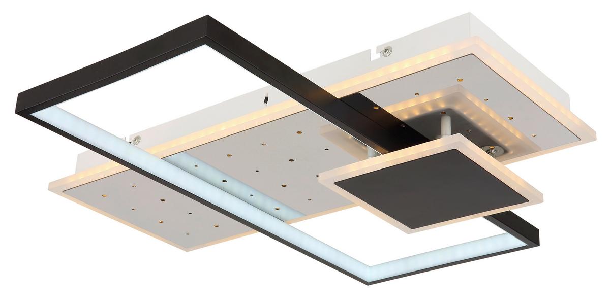 LED-Deckenleuchte 67146 - Opal/Schwarz, Design, Kunststoff/Metall (50/50/7,2cm) - Globo