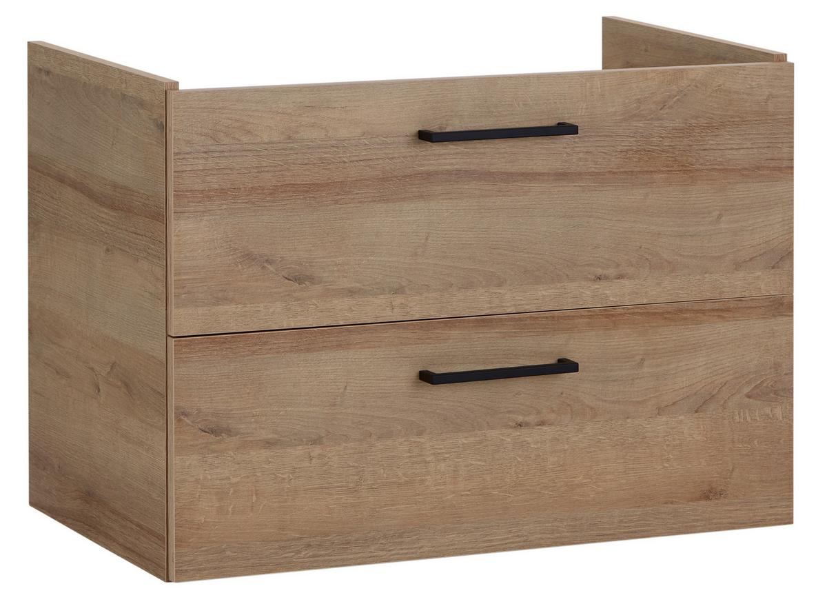 Waschbeckenunterschrank Bavelli B: 72 cm Eiche Dekor - Eichefarben, KONVENTIONELL, Holzwerkstoff (72/52/44cm)