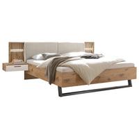 Bettanlage mit Nako 180x200cm Daria/Leo Weiß/Viking Oak - Eichefarben/Weiß, MODERN (180/200cm) - MID.YOU