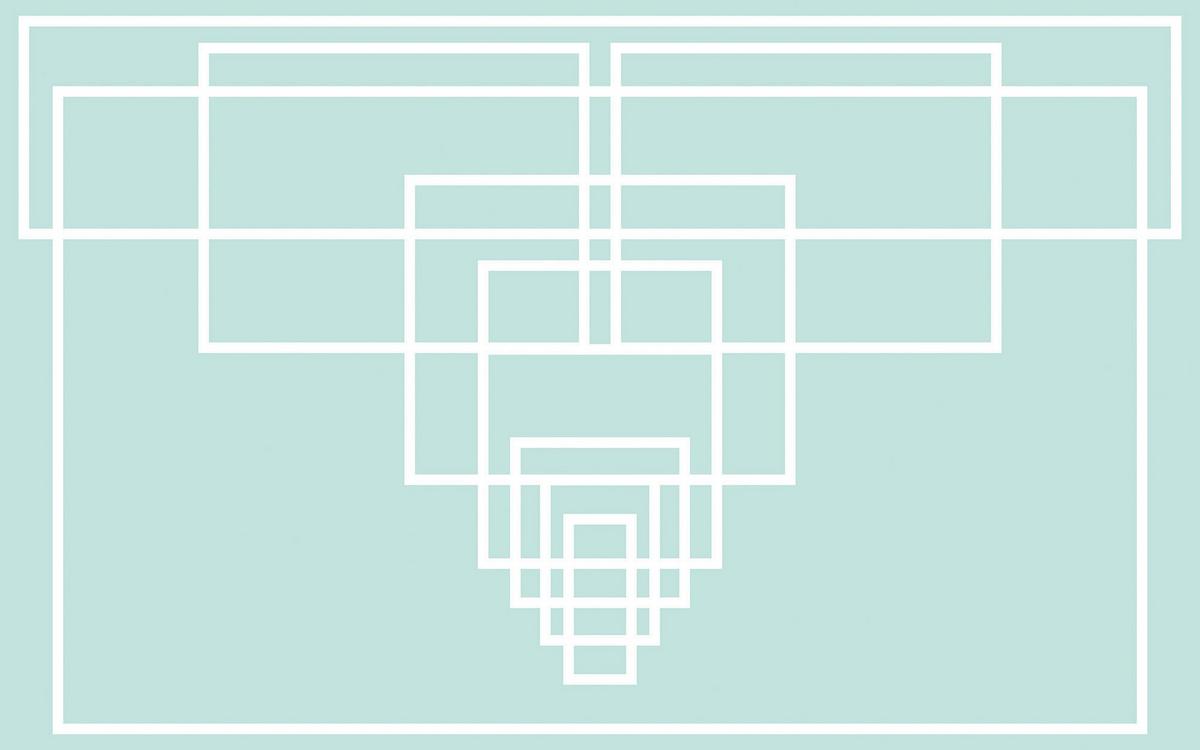 Vliestapete Mills Board Center Ice White - Türkis/Weiß, Basics (400/250cm) - Komar