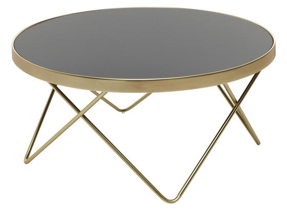 Couchtisch mit Glasplatte + Stahlbeine Dana, Schwarz/Gold - Goldfarben/Schwarz, Design, Glas/Metall (82/82/39cm) - Livetastic Couchtisch mit Glasplatte + Stahlbeine Dana, Schwarz/Gold - Goldfarben/Schwarz, Design, Glas/Metall (82/82/39cm) - Livetastic