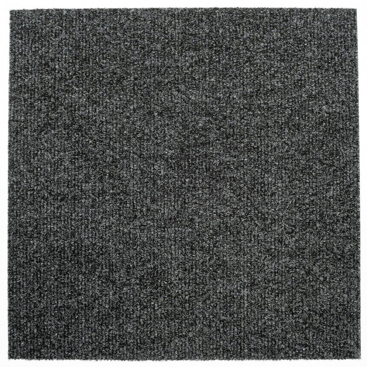 Teppichfliese Anthrazit Solid Rib 50x50 cm Florhöhe 2,5 mm - Anthrazit, Basics, Textil (50/50cm)