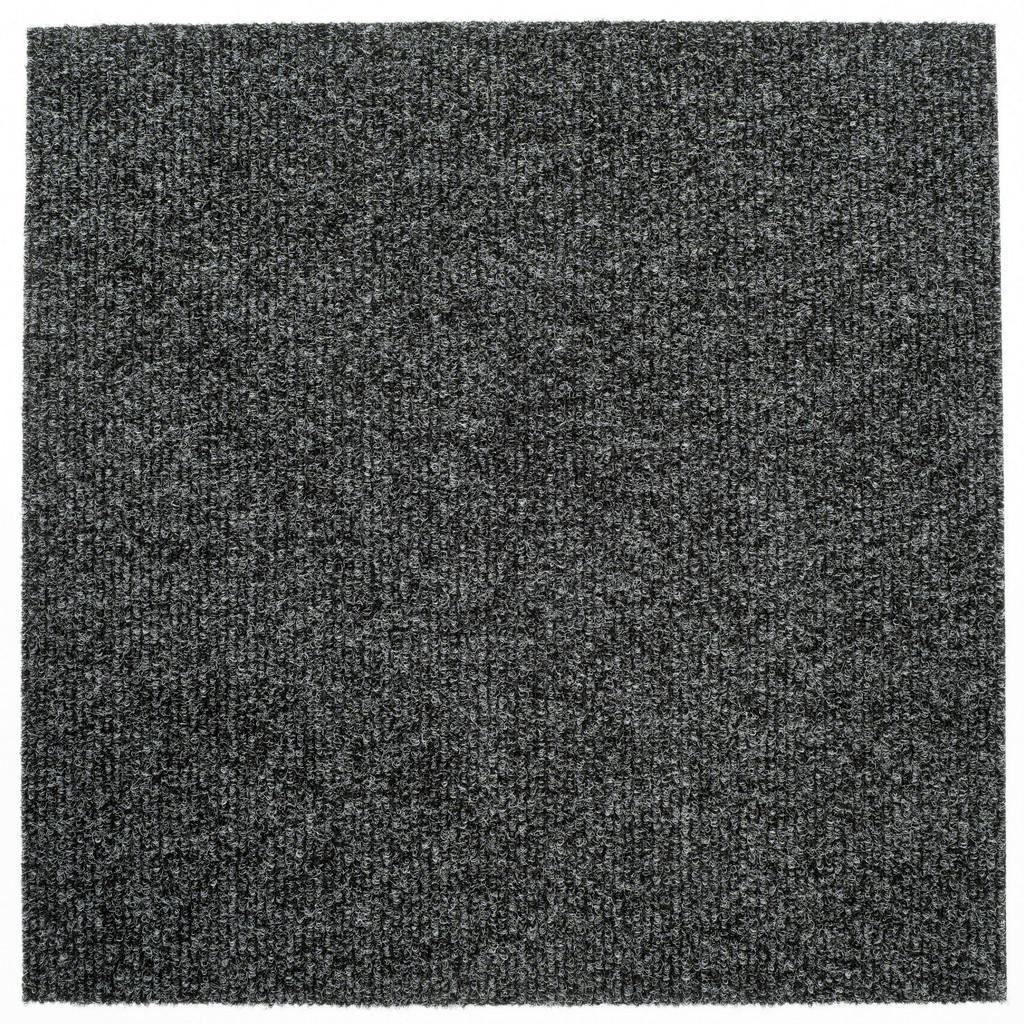 Teppichfliese Anthrazit Solid Rib 50x50 cm Florhöhe 2,5 mm
