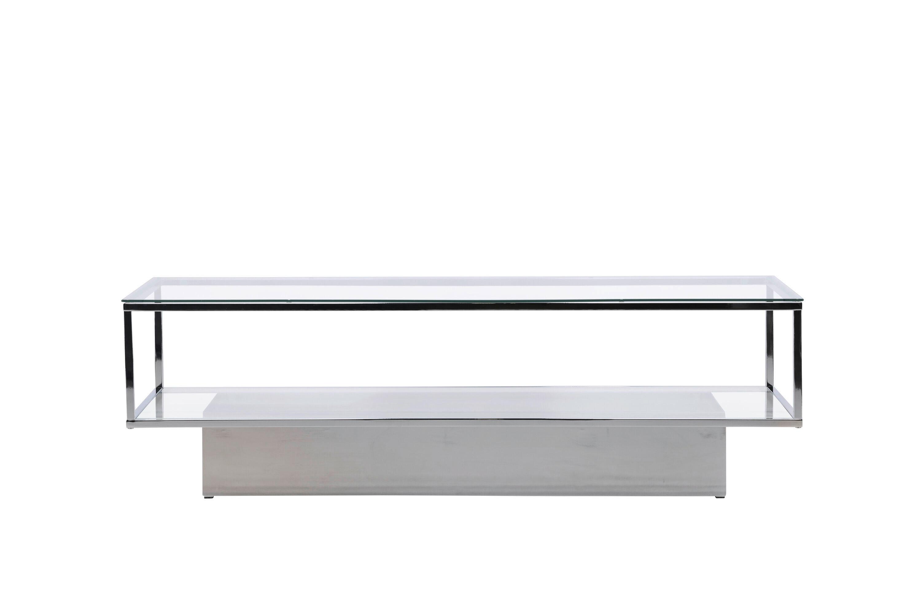 Maglehem Maglehem Silber B: 130cm - Silberfarben, MODERN, Glas/Metall (130/60/38cm) - Livetastic