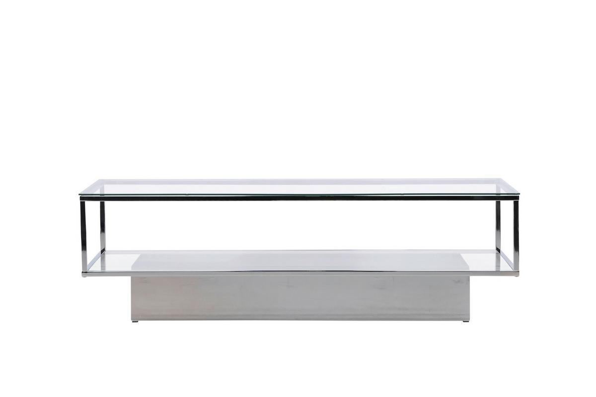 Maglehem Maglehem Silber B: 130cm - Silberfarben, MODERN, Glas/Metall (130/60/38cm) - Livetastic