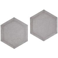 čalouněný panel 2ks, 36x32cm hexagon, šedá - šedá, Basics, textil (36/32/4cm) - MID.YOU
