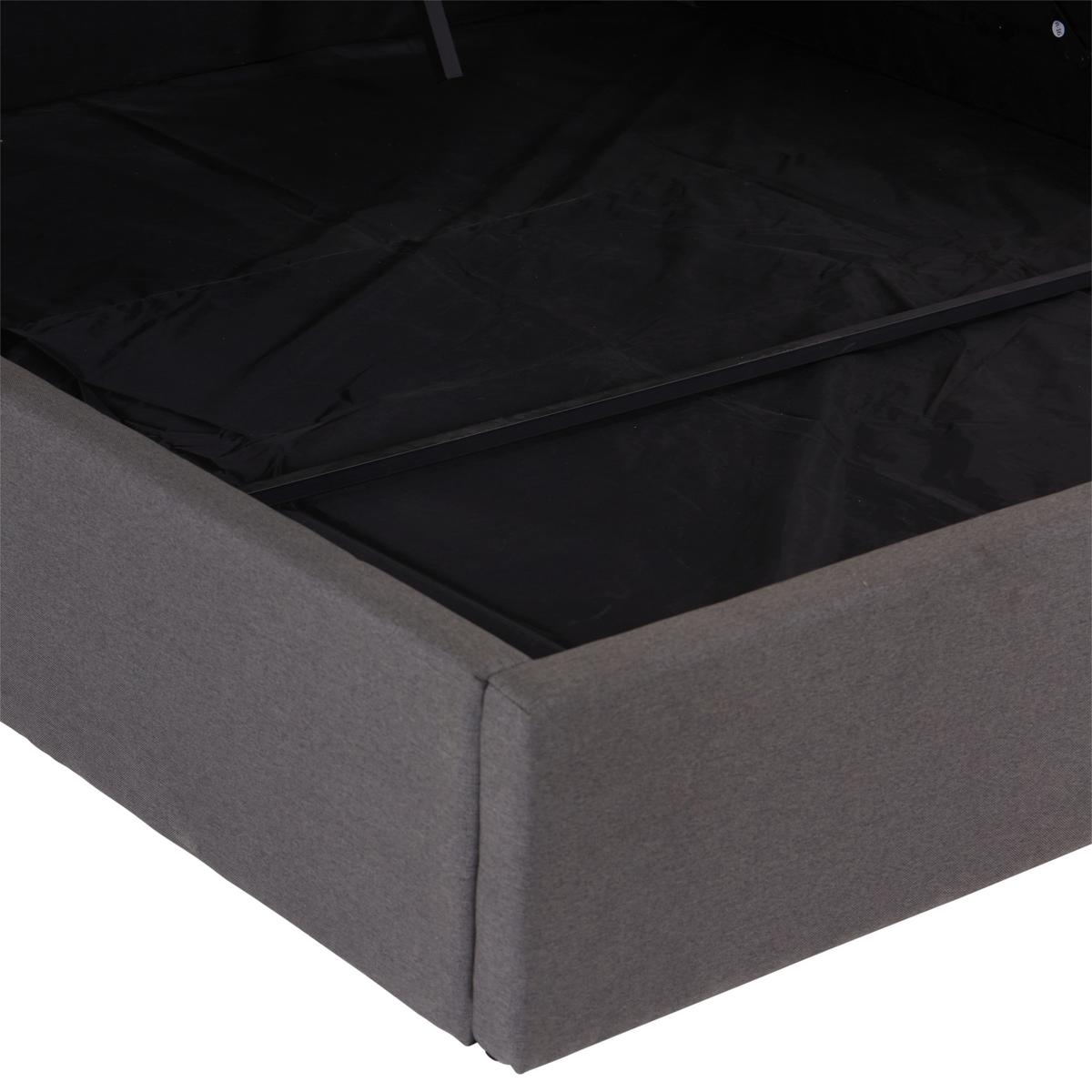 Čalouněná postel s vysokým čelem NICI, 180x200, šedá - černá/tmavě šedá, Moderní, kov/dřevo (180/200cm) - Livetastic