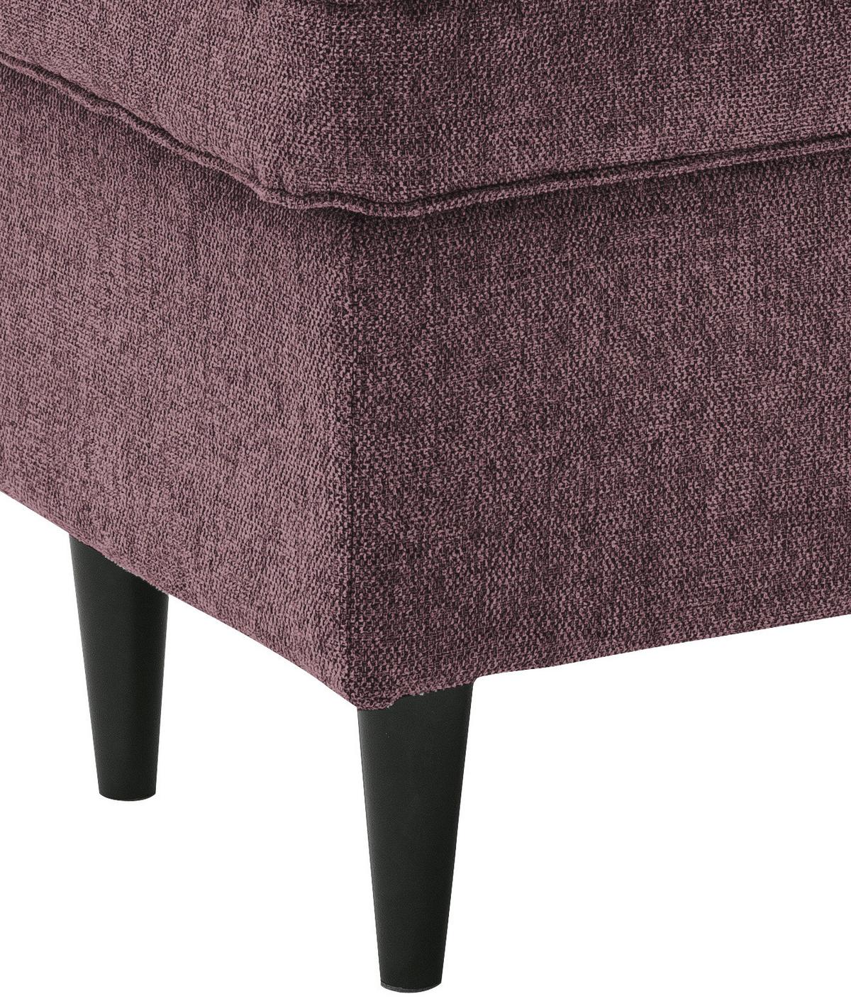 Hocker Oskar - Aubergine/Schwarz, Basics, Holzwerkstoff/Textil (63/43/42cm) - MID.YOU
