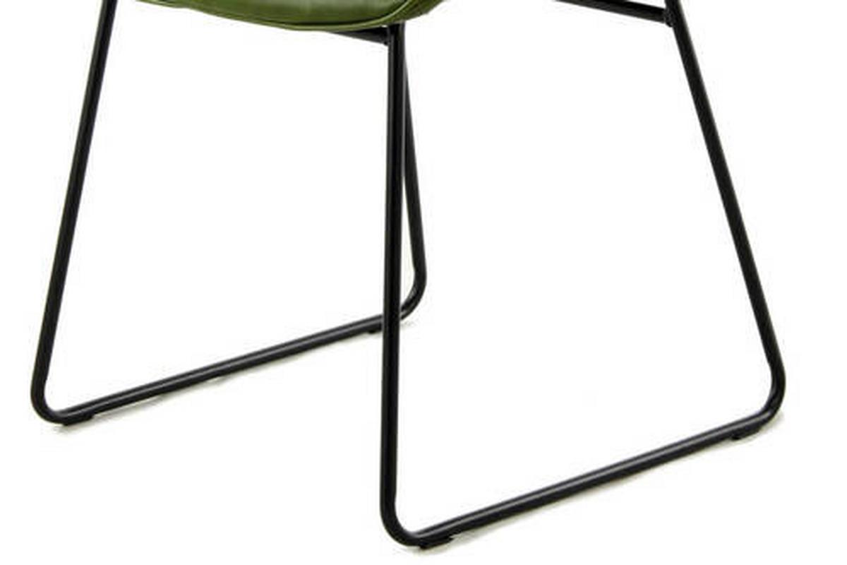 Schalenstuhl Cora Grün Gepolstert 2er-Set - Grün, MODERN, Leder/Metall (49,5/81/64,5cm) - Kayoom