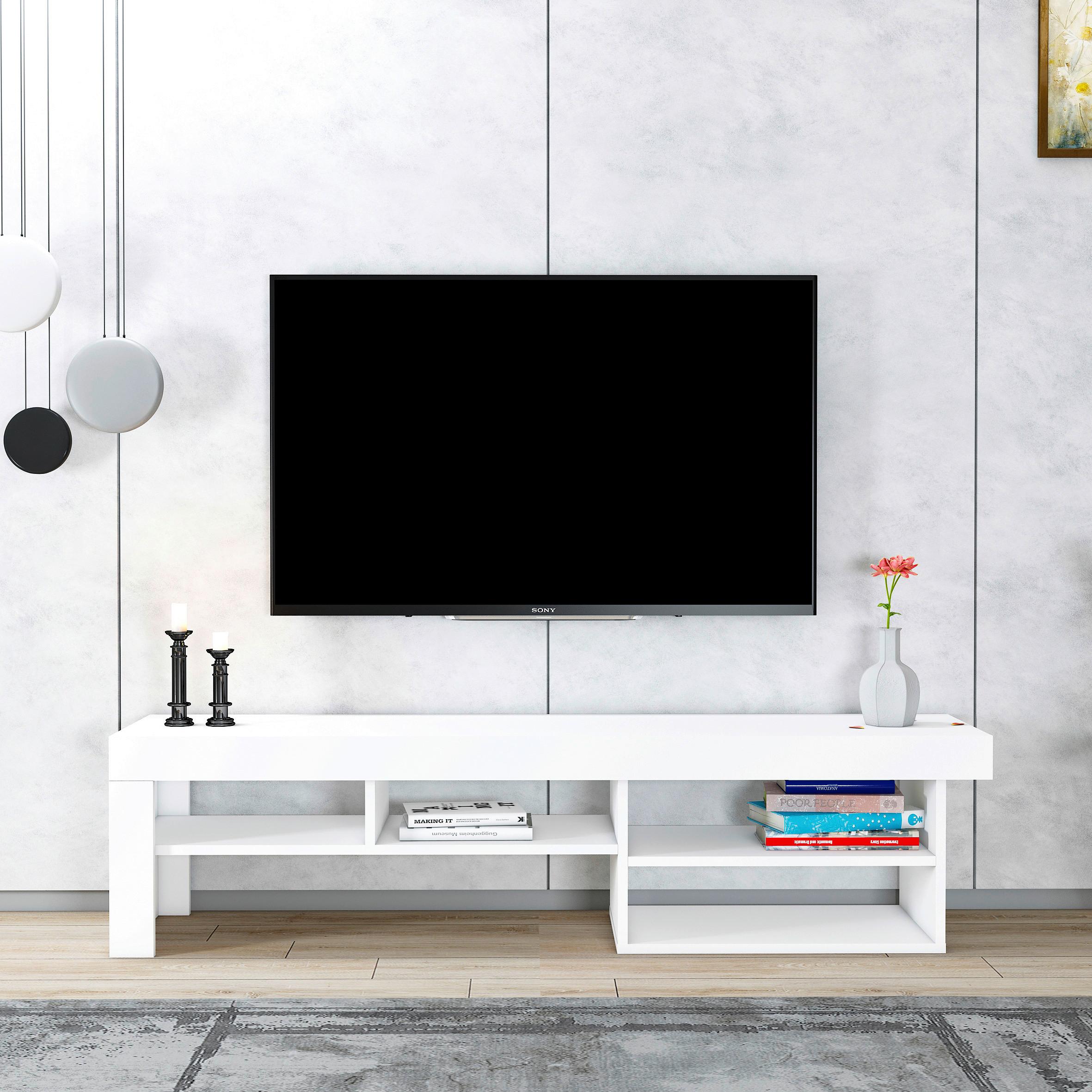 Tv-lowboard Hestia B: 160 Cm Weiß - Weiß, Design, Holzwerkstoff (160/40/38cm) - MID.YOU