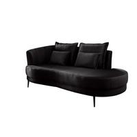 Ottomane Pistaccio Anthrazit Velours, Rücken Echt B: 211 cm - Anthrazit/Schwarz, MODERN, Textil (211/85/101cm) - Livetastic