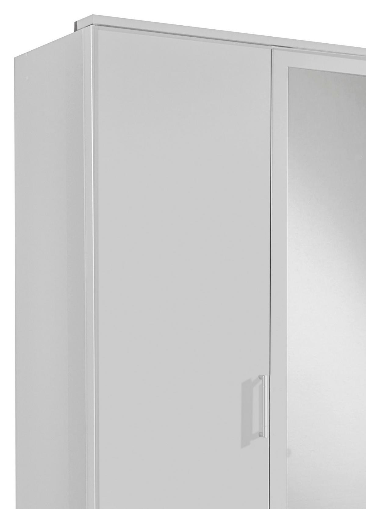Šatníková skriňa OSAKA šírka 135cm - biela/hliníková, Konventionell, kompozitné drevo/plast (135/199/58cm) - MID.YOU