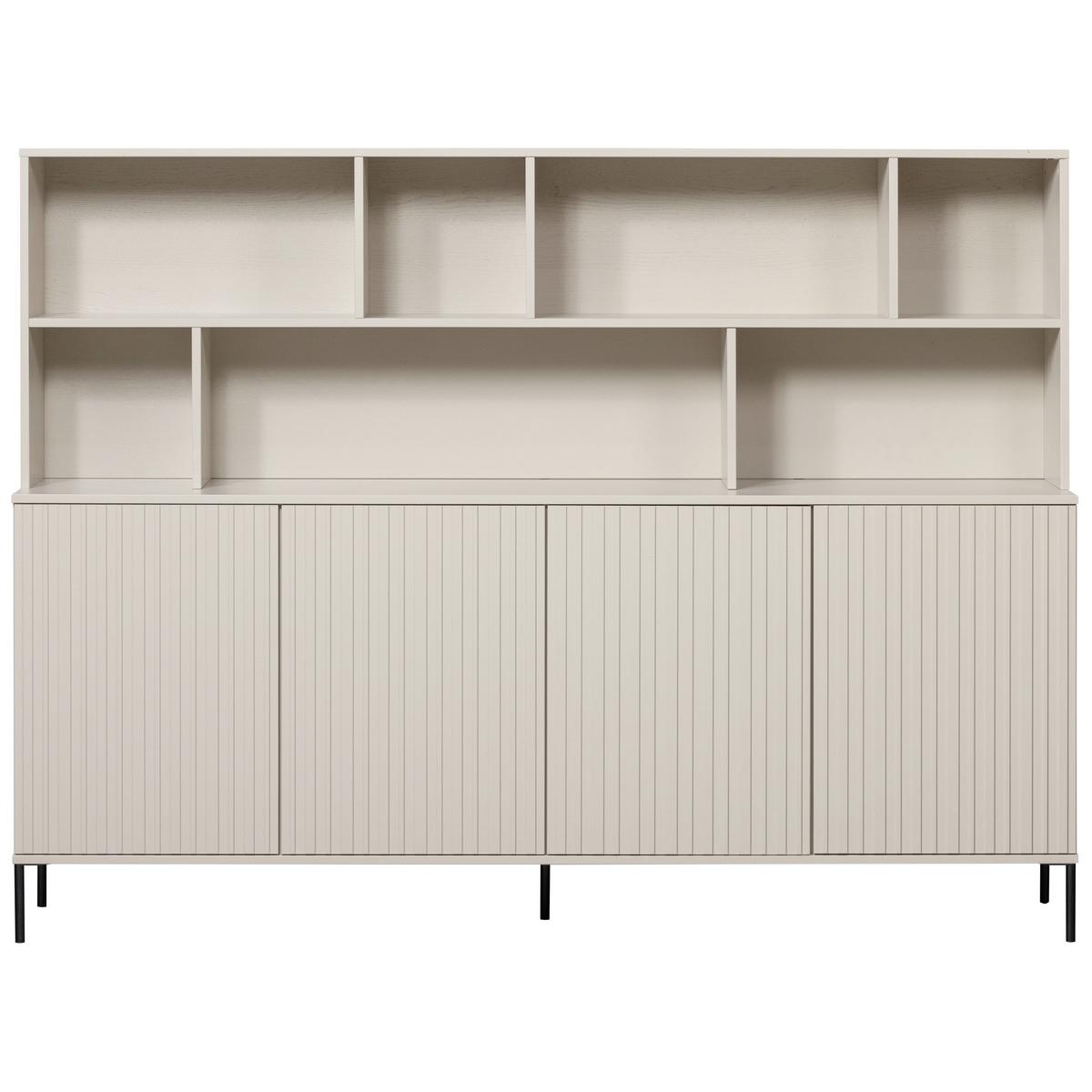 Buffet Gravure Grau B: 200 cm - Schwarz/Grau, Design, Holz (200/150/44cm) - Livetastic