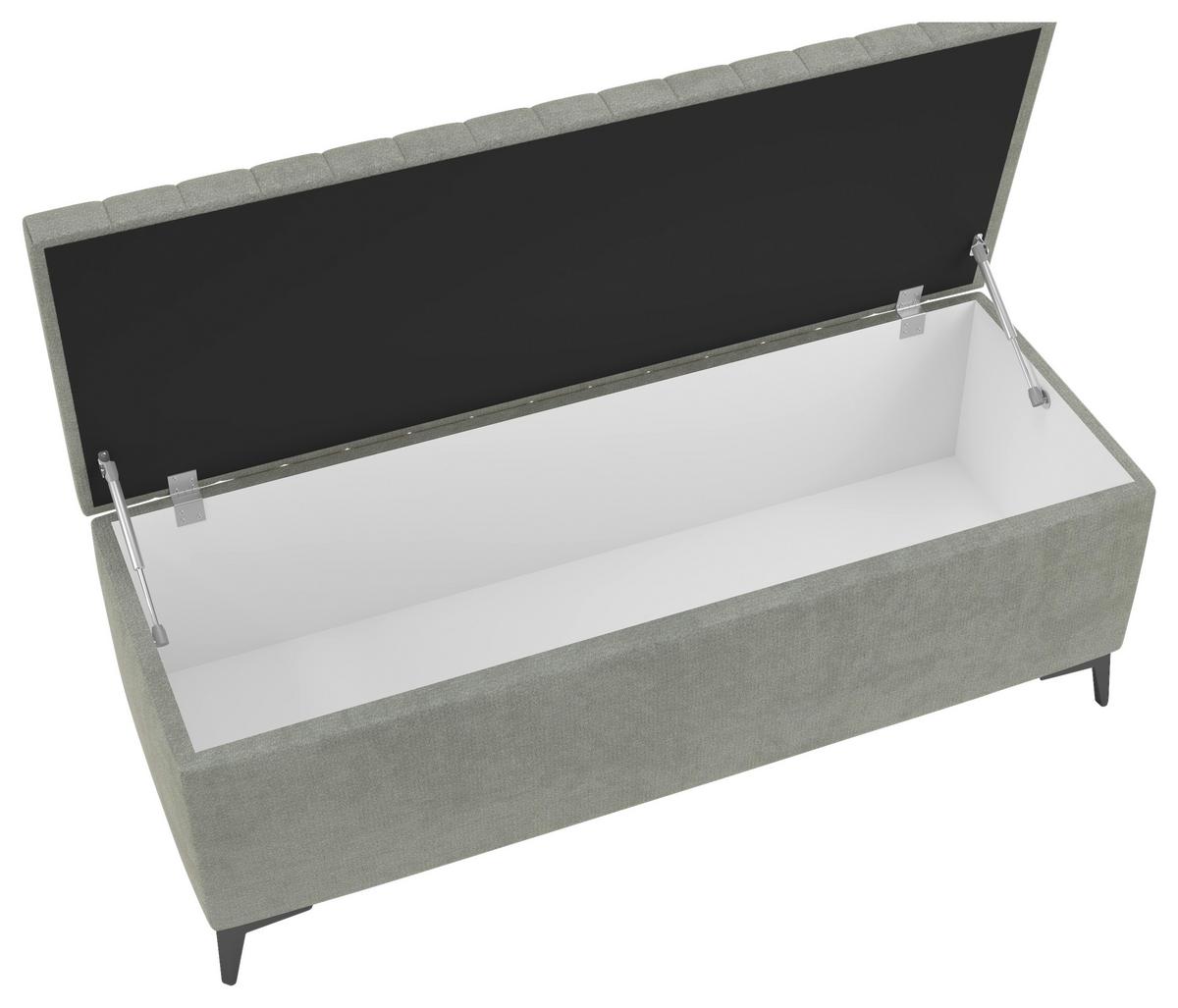 Lavica k posteli SANTI sivá - čierna/sivá, Modern, kov/kompozitné drevo (144/56/54cm)