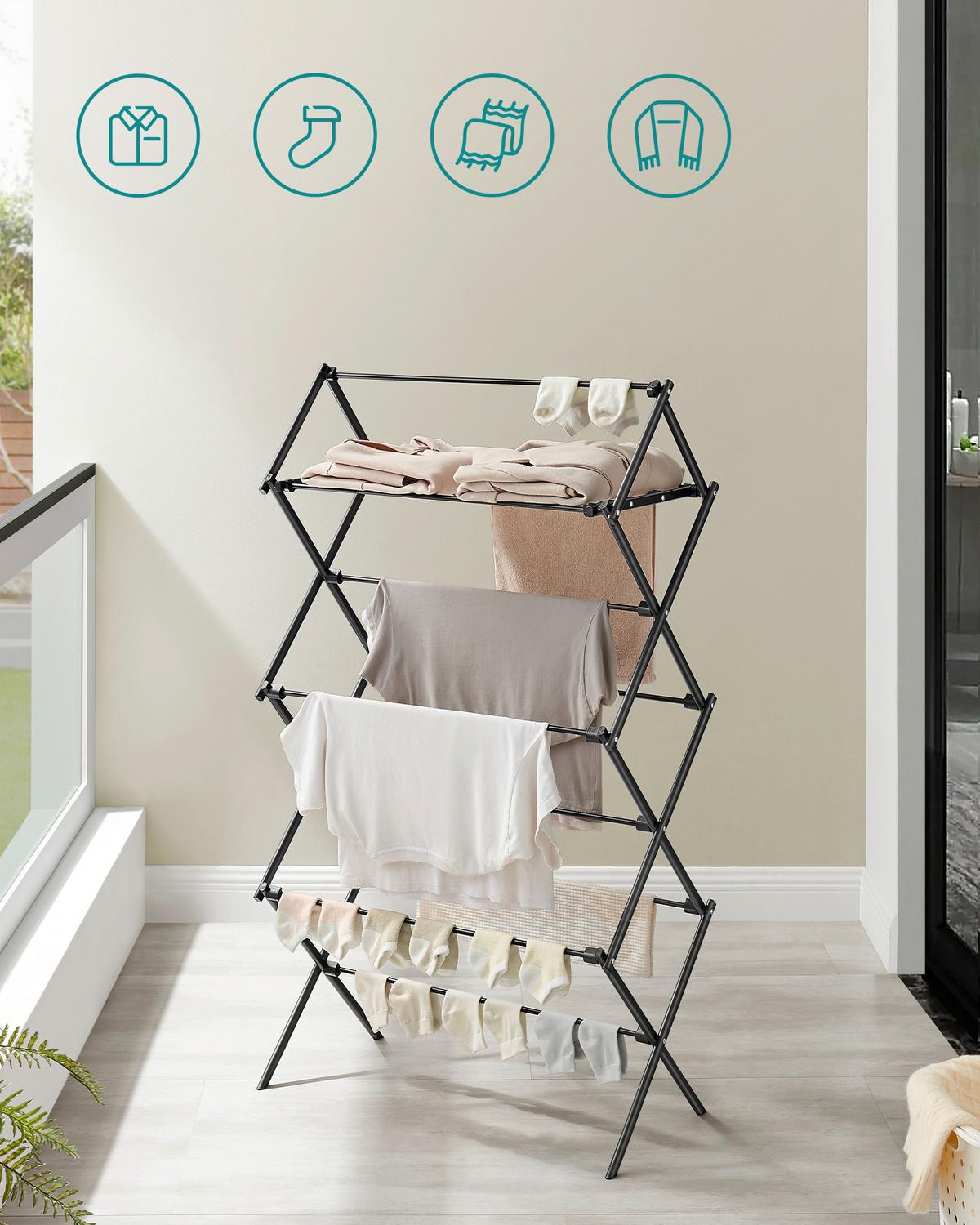 Wäschetrockner Schwarz B: 75 Cm - Schwarz, Basics, Kunststoff/Metall (75/135,1/37cm)