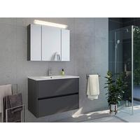 BADEZIMMER Limes, Graphitfarben B: 80 cm - Graphitfarben/Weiß, Basics, Keramik/Holzwerkstoff (80cm) - MID.YOU