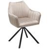 Armlehnstuhl Leila Braun/Schwarz Gepolstert - Beige/Schwarz, LIFESTYLE, Textil/Metall (60/83/59cm) - MID.YOU