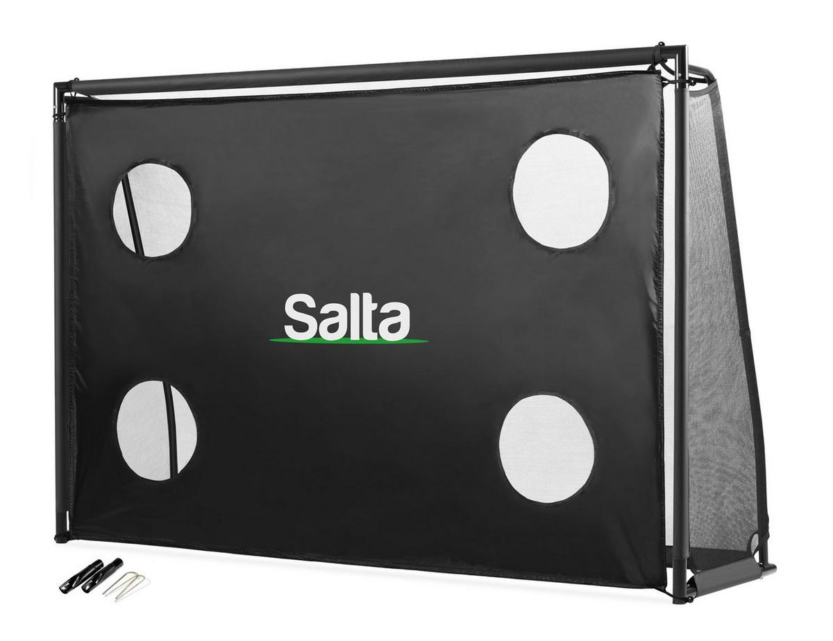 Fußballtor Salta Legend Mit Torwand - Schwarz, KONVENTIONELL, Kunststoff/Metall (300/200/90cm) - Salta