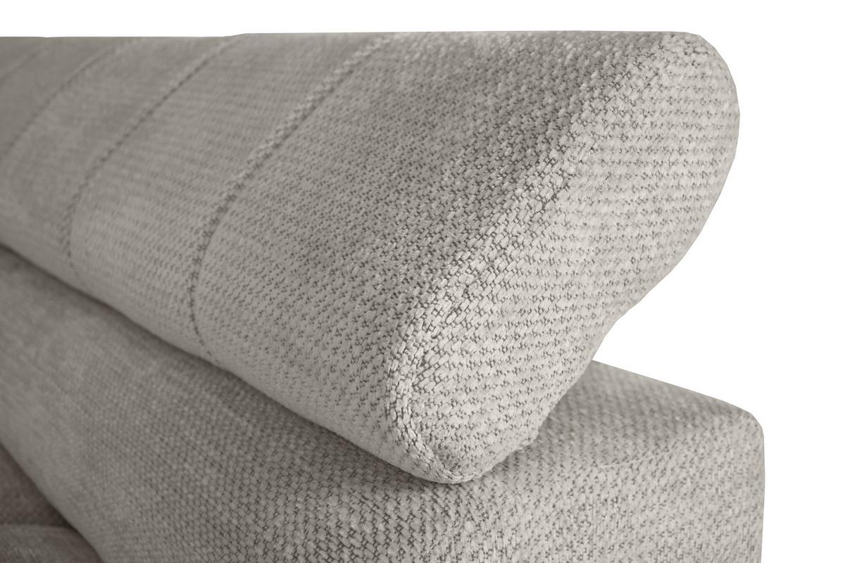 Ecksofa Volf Rechts New Hellgr Mit Schlaffunktion, 261x203 Cm - Hellgrau/Schwarz, Trend, Textil (261/203cm)