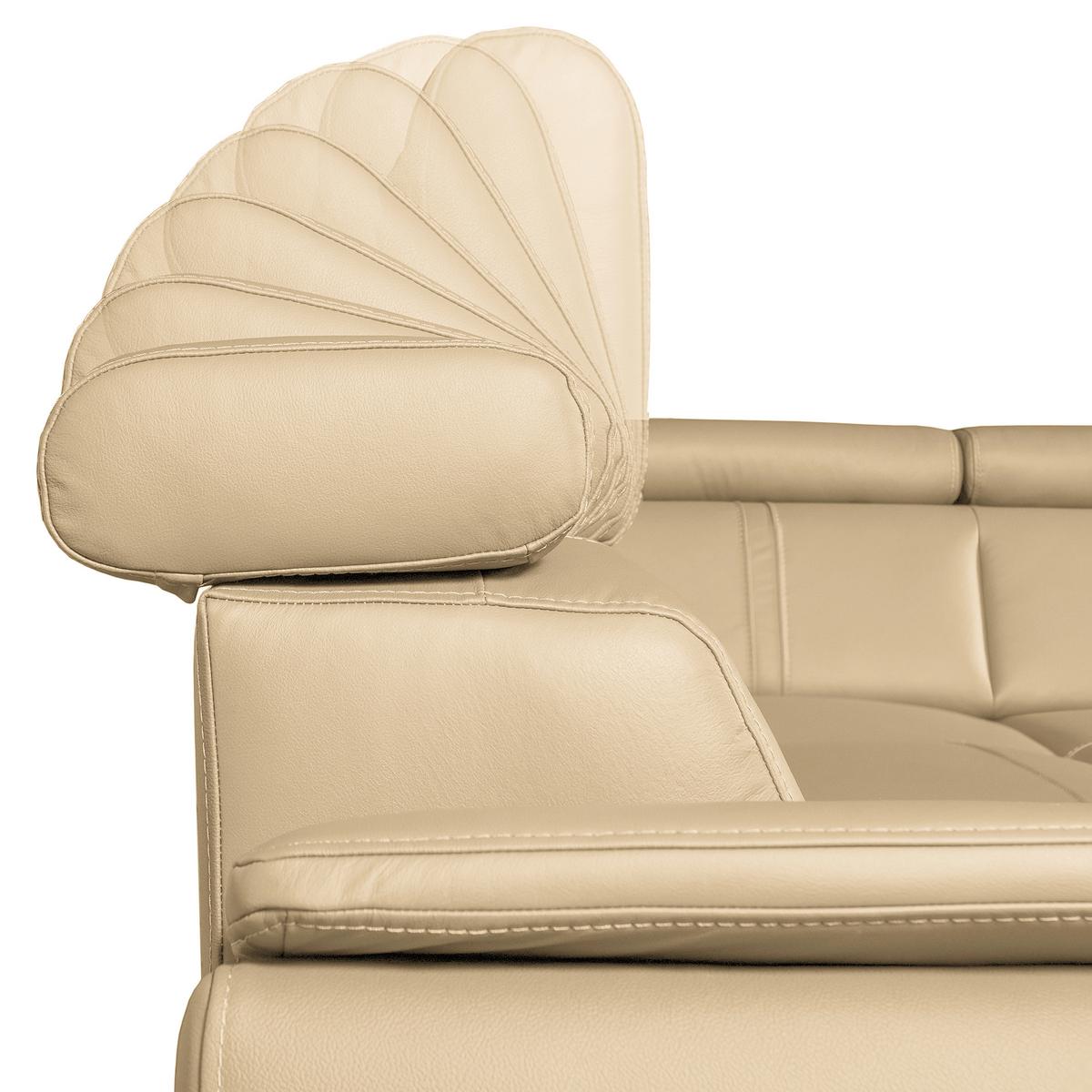 Ecksofa City Beige S: 211x265 cm - Wengefarben/Beige, Design, Leder (211/265cm) - Livetastic