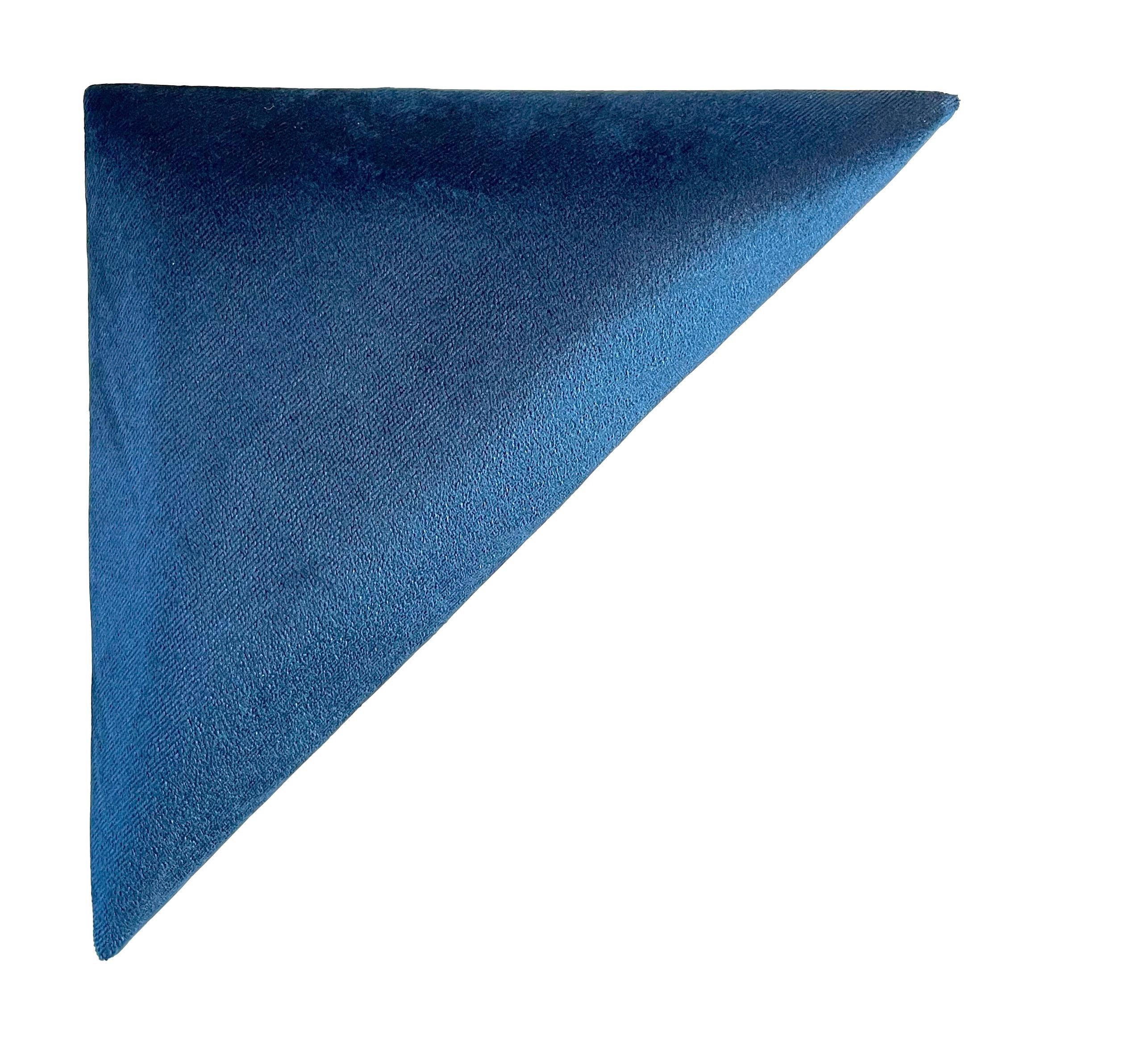 čalúnený panel 2ks, 30x30cm trojuholník, tmavomodrá - tmavomodrá, Basics, textil (29,5/29,5/4cm) - MID.YOU