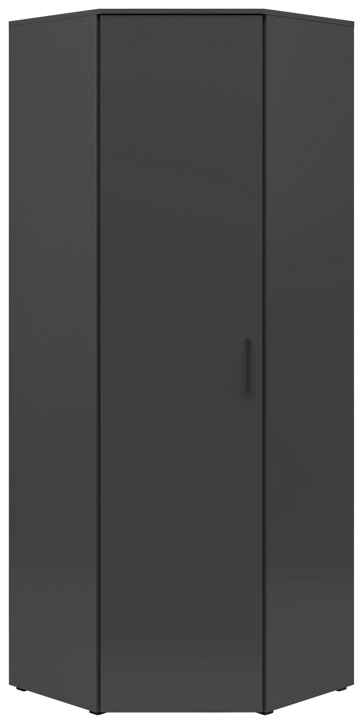 Rohová skříň CABINET š: 101 cm - černá/barvy grafitu, Moderní, kompozitní dřevo/plast (71,5/71,5cm)