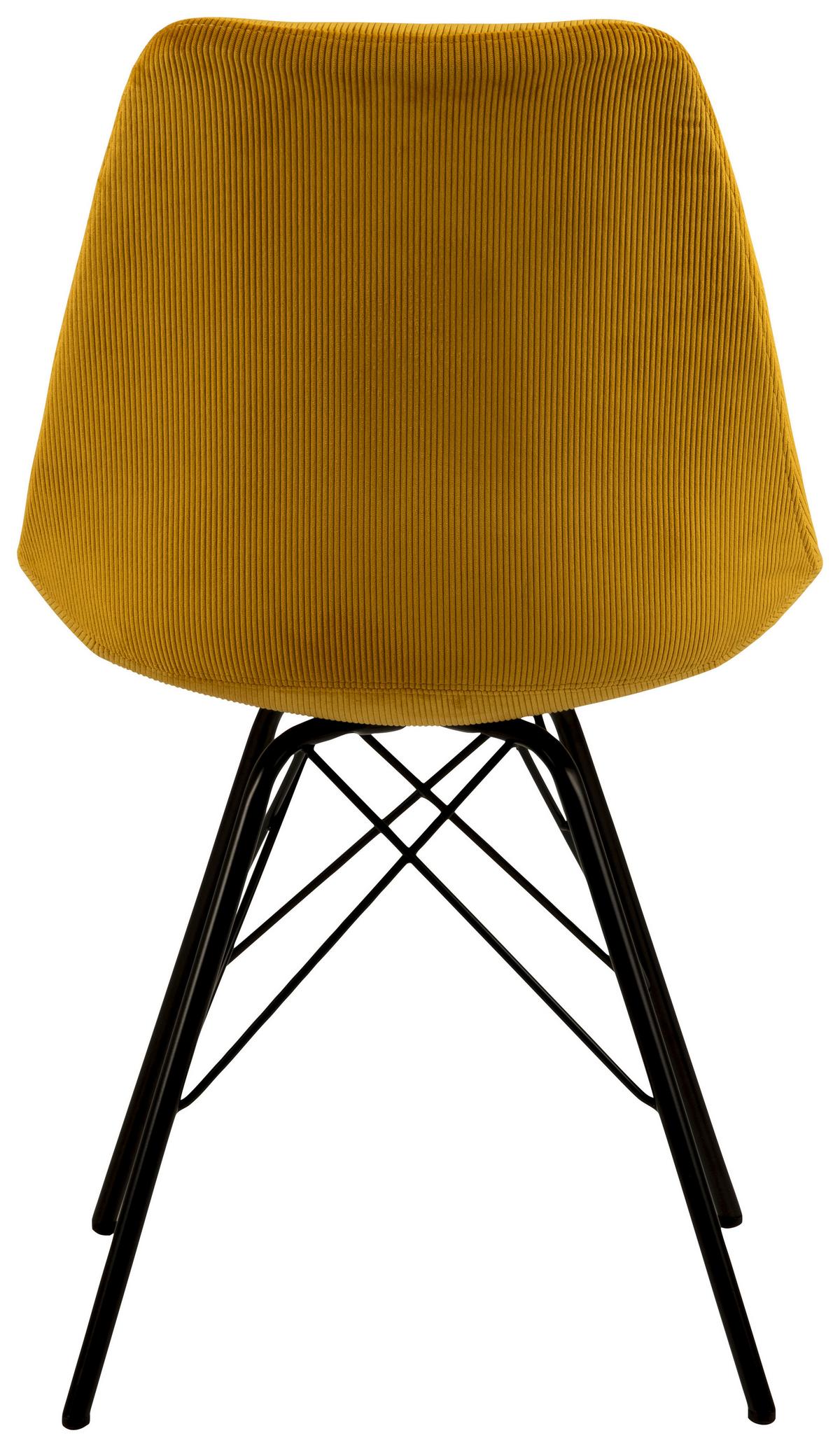 Jídelní židle ERIS žlutá kord - černá/žlutá, Konvenční, kov/textil (48,5/85,5/54cm) - MID.YOU