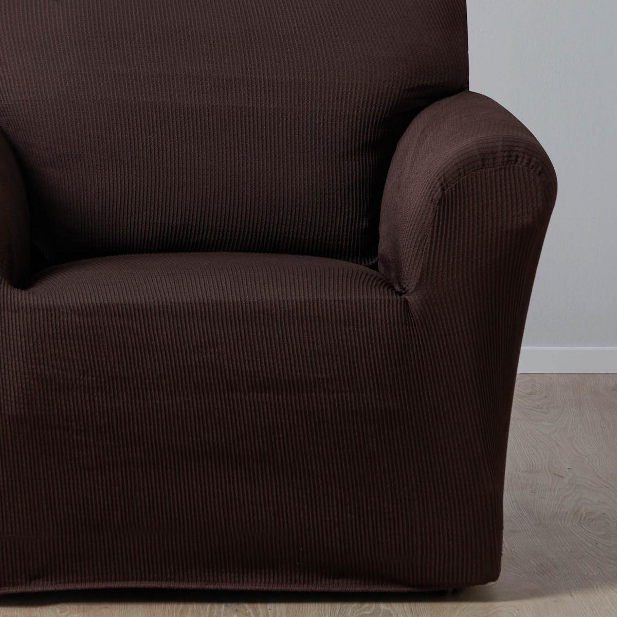 Sofabezug Clara 1-sitzer Braun Baumwolle Stretch-Gewebe - Braun, ROMANTIK / LANDHAUS, Textil - James Wood