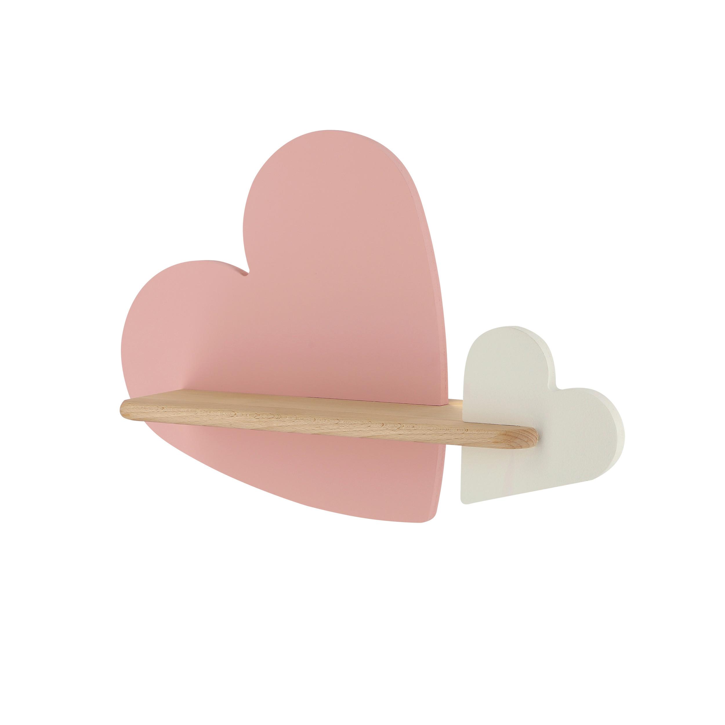 Kinderwandleuchte Heart - Pink/Weiß, Basics, Holz/Holzwerkstoff (43/12/26cm)