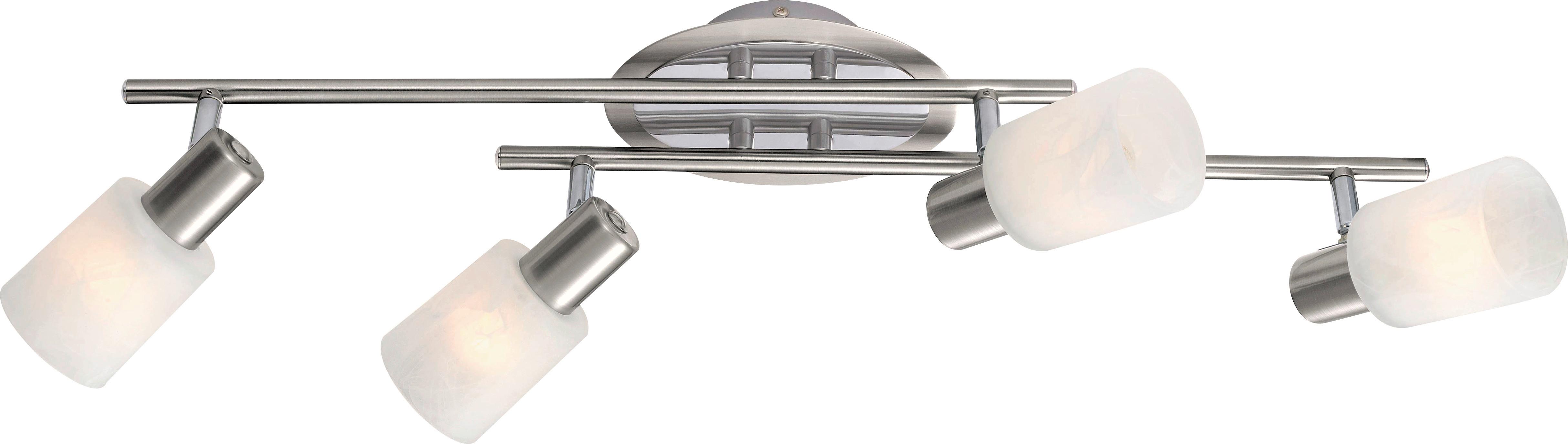 Strahler Elke 4-flammig Verstellbar L: 62 Cm - Chromfarben/Weiß, KONVENTIONELL, Glas/Metall (62cm) - James Wood