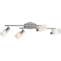 Strahler Elke 4-flammig Verstellbar L: 62 Cm - Chromfarben/Weiß, KONVENTIONELL, Glas/Metall (62cm) - James Wood