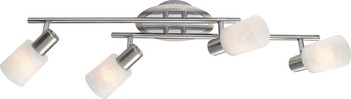 Strahler Elke 4-flammig Verstellbar L: 62 Cm - Chromfarben/Weiß, KONVENTIONELL, Glas/Metall (62cm) - James Wood