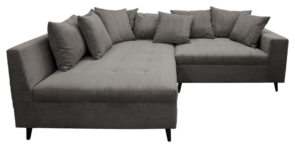 Ecksofa Pruno, Grau S: 174x247 cm - Schwarz/Grau, Design, Textil (174/247cm) - MID.YOU