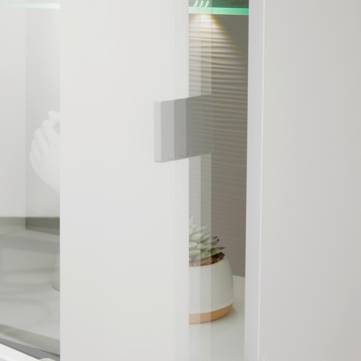 VITRÍNA ALABAMA - bílá/černá, Moderní, kov/kompozitní dřevo (64/198/38cm)