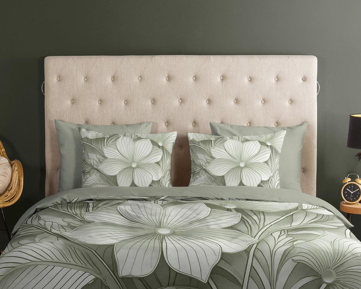 WENDEBETTWÄSCHE ARTDECO GREEN - Salbeigrün/Grün, Basics, Textil (140/200cm)