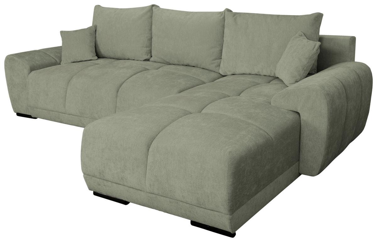 Rohová sedačka BONN, oboustranná,mátově zel.žinylka - černá/mátově zelená, Moderní, textil/plast (296/182cm)