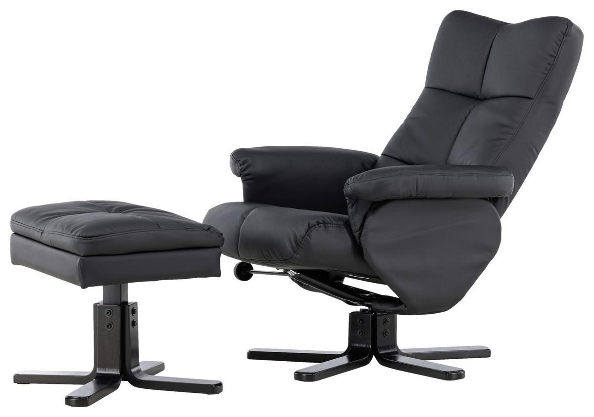 Relaxsesselset Sven - Schwarz, Design, Textil/Metall (78/101/90cm) - Livetastic