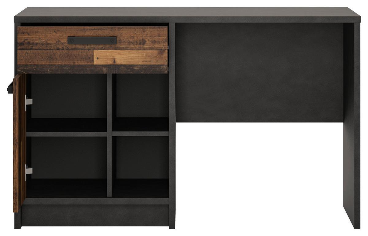 Gyerek Íróasztal Nubi - ótölgy/sötétszürke, Modern, faalapú anyag (120/74/52cm)